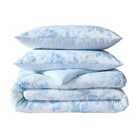 Laura Ashley Anja Textured Toile Easy Care Complete Bedding Set with Sheets