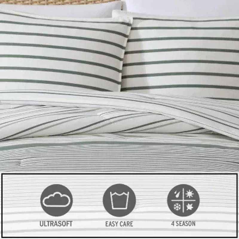 Eddie Bauer Cooper Stripe Midweight Easy Care Comforter Set