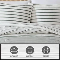 Eddie Bauer Cooper Stripe Midweight Easy Care Comforter Set