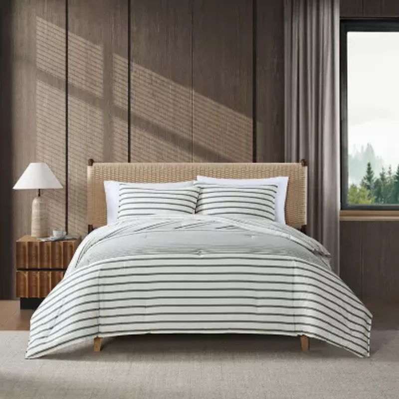 Eddie Bauer Cooper Stripe Midweight Easy Care Comforter Set