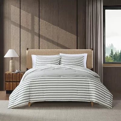 Eddie Bauer Cooper Stripe Midweight Easy Care Comforter Set