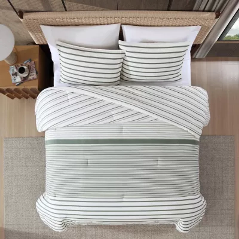 Eddie Bauer Cooper Stripe Midweight Easy Care Comforter Set