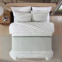 Eddie Bauer Cooper Stripe Midweight Easy Care Comforter Set