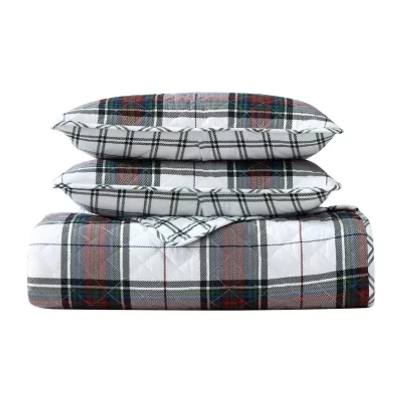 Eddie Bauer Holiday Plaid Easy Care Quilt Set