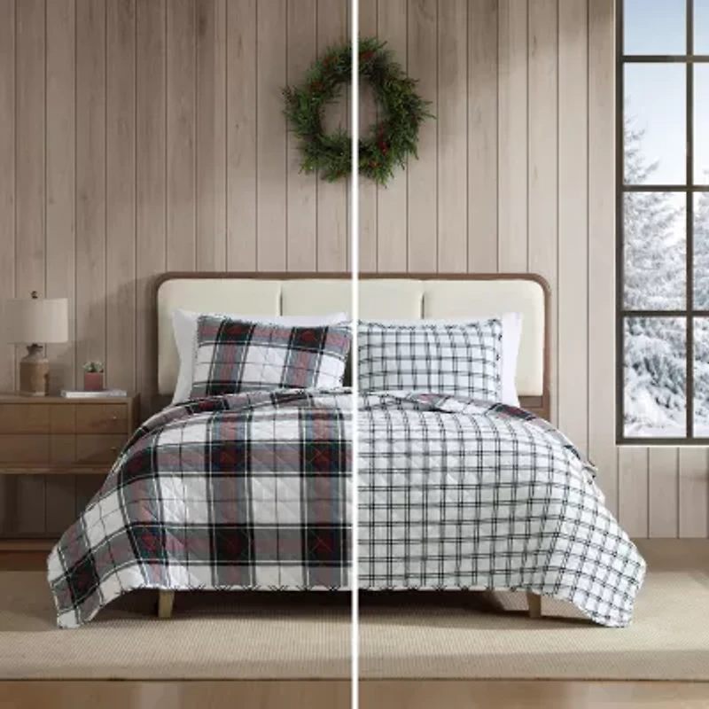 Eddie Bauer Holiday Plaid Easy Care Quilt Set