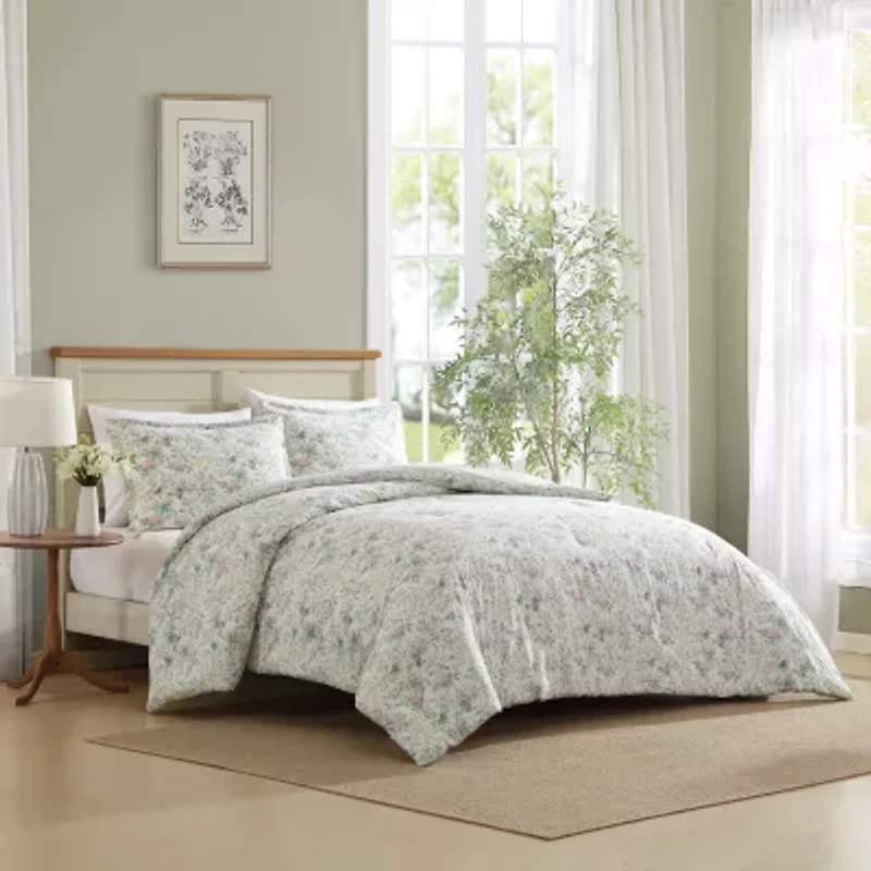 Laura Ashley Bramble Floral Midweight Easy Care Comforter Set