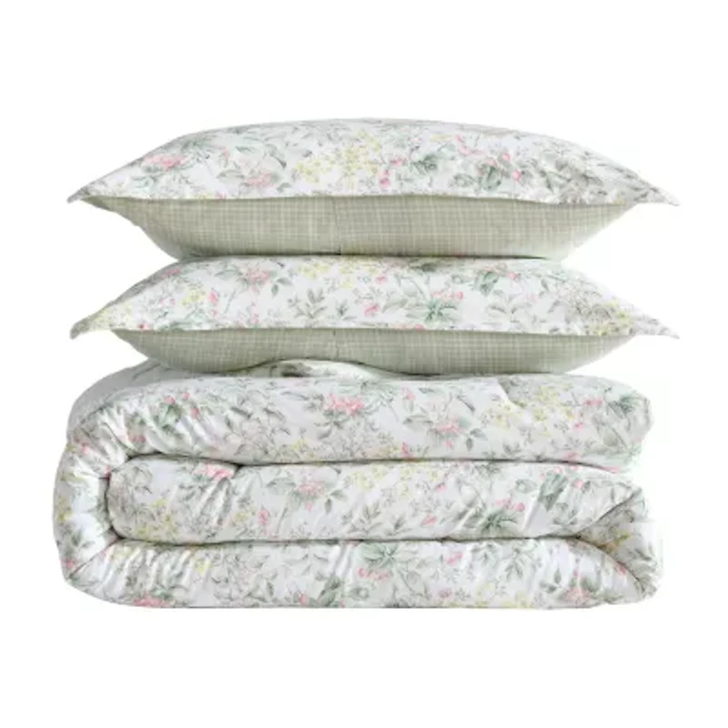 Laura Ashley Bramble Floral Midweight Easy Care Comforter Set