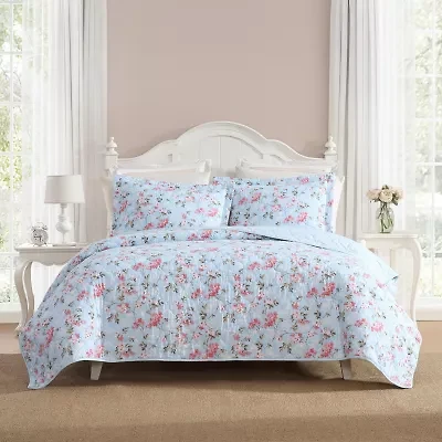 Laura Ashley Blissful Dreams Easy Care Quilt Set