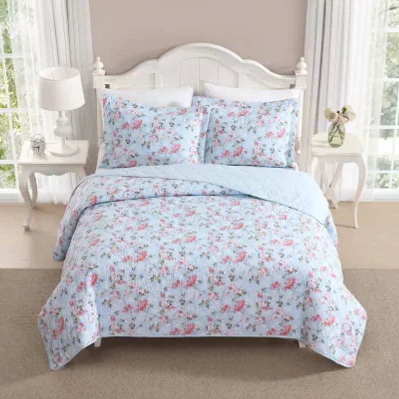 Laura Ashley Blissful Dreams Easy Care Quilt Set