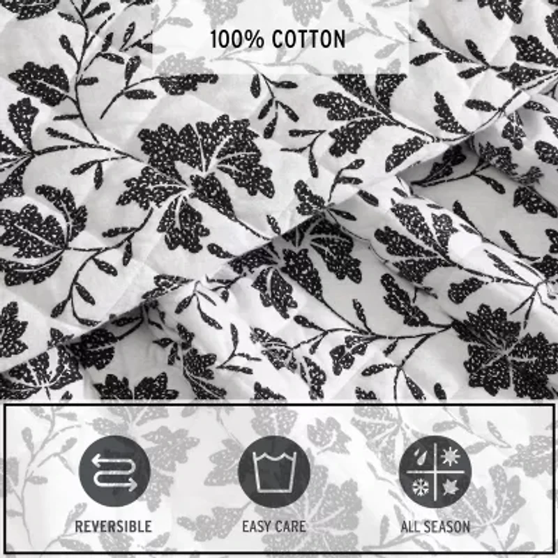 Eddie Bauer Woodblock Floral Easy Care Quilt Set