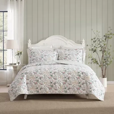 Laura Ashley Bramble Floral Easy Care Quilt Set