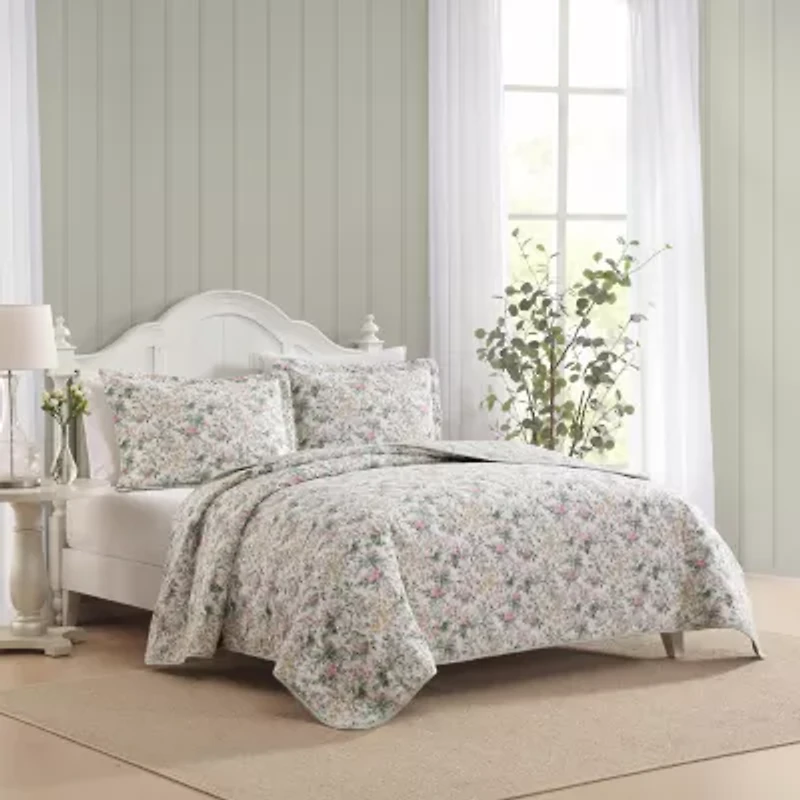 Laura Ashley Bramble Floral Easy Care Quilt Set