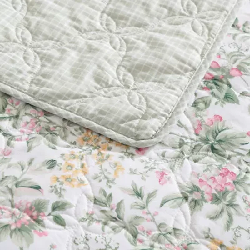 Laura Ashley Bramble Floral Easy Care Quilt Set