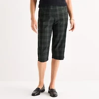 Liz Claiborne Alyssa Cropped Womens Straight Mid Rise Pull-On Pant