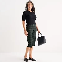 Liz Claiborne Alyssa Cropped Womens Straight Mid Rise Pull-On Pant