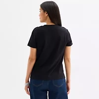 Liz Claiborne Womens Easy-on + Easy-off Crew Neck Short Sleeve Adaptive T-Shirt