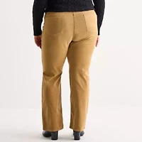 St. John's Bay Womens Plus Mid Rise Bootcut Corduroy Pant