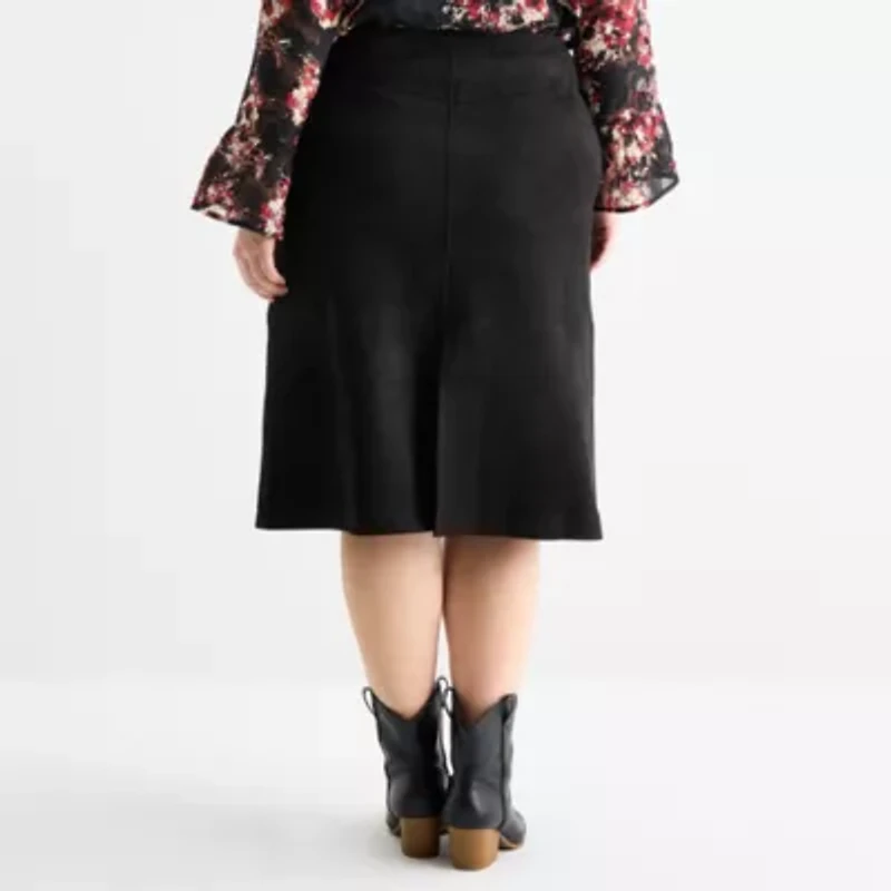 Frye and Co. Womens Mid Rise Midi Pencil Skirt Plus