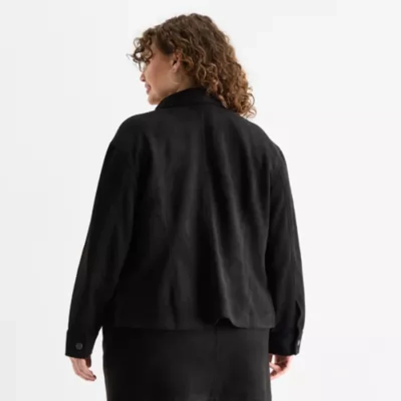 Frye and Co. Womens Lightweight Plus Shirt Jacket