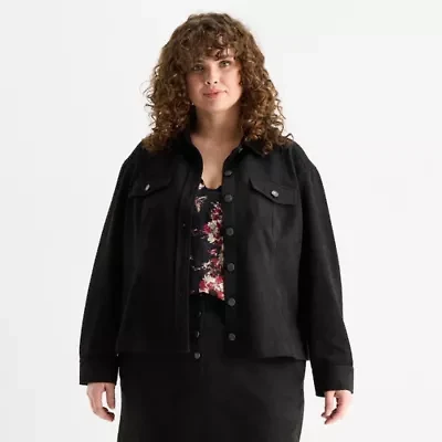 Frye and Co. Womens Lightweight Plus Shirt Jacket