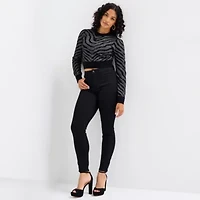 Bold Elements Womens Crew Neck Long Sleeve Blouse