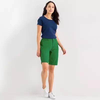 St. John's Bay Womens 11" Mid Rise Bermuda Short