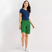 St. John's Bay Womens 11" Mid Rise Bermuda Short