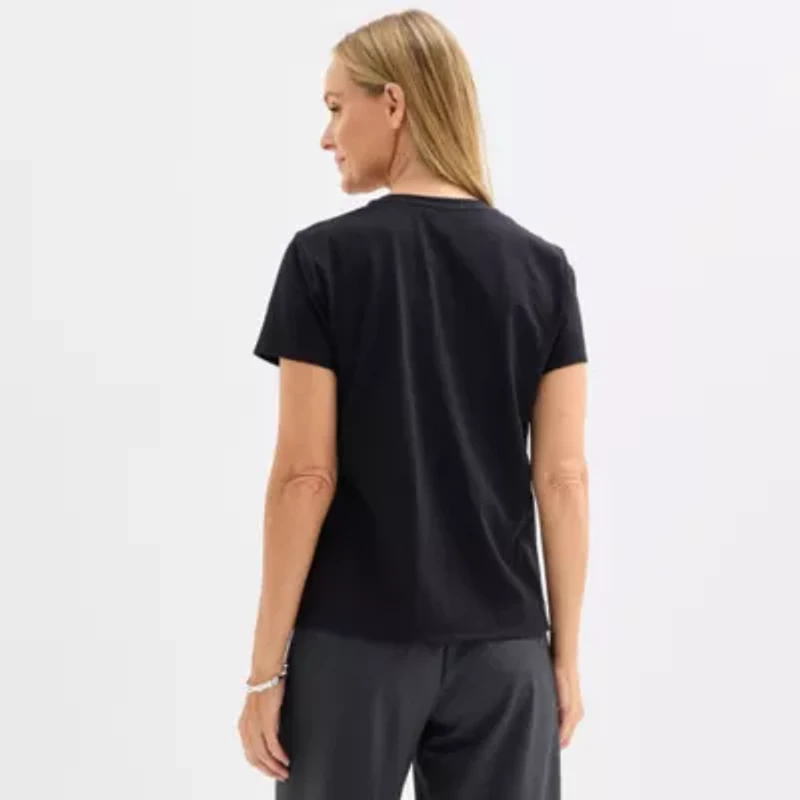 Liz Claiborne Womens Crew Neck Short Sleeve T-Shirt