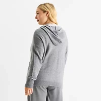 Stylus Plus Womens Hooded Long Sleeve Zip Front Sweater