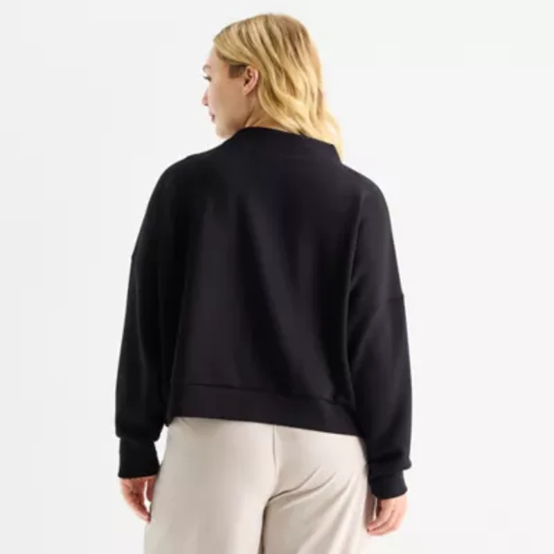 Stylus Womens Funnel Neck Long Sleeve Plus Sweatshirt