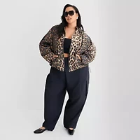 Ashley Graham Nylon Womens Plus Bomber Jacket