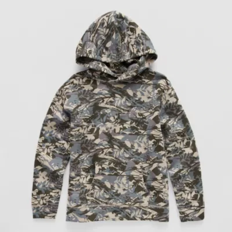 Thereabouts Little & Big Kid Boys Hidden Access Opening Sensory Friendly Long Sleeve Adaptive Fleece Hoodie