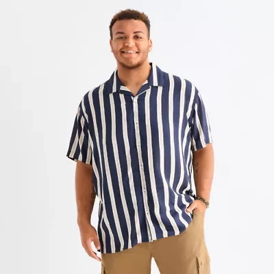 Arizona Mens Short Sleeve Regular Fit Big and Tall Button-Down Shirt