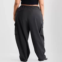 Ashley Graham Nylon Utility Womens Plus Cinched Cargo Pant