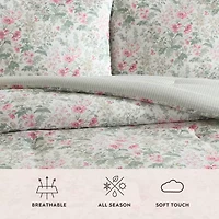 Laura Ashley Arden Floral Easy Care Complete Bedding Set with Sheets