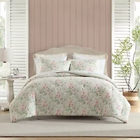 Laura Ashley Arden Floral Easy Care Complete Bedding Set with Sheets