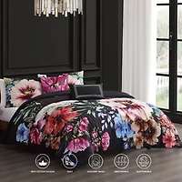 Bebejan Night Poppies 5-pc. Midweight Reversible Comforter Set