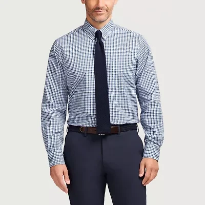 IZOD All Over Stretch Mens Easy Care Wrinkle Free Short Sleeve Dress Shirt