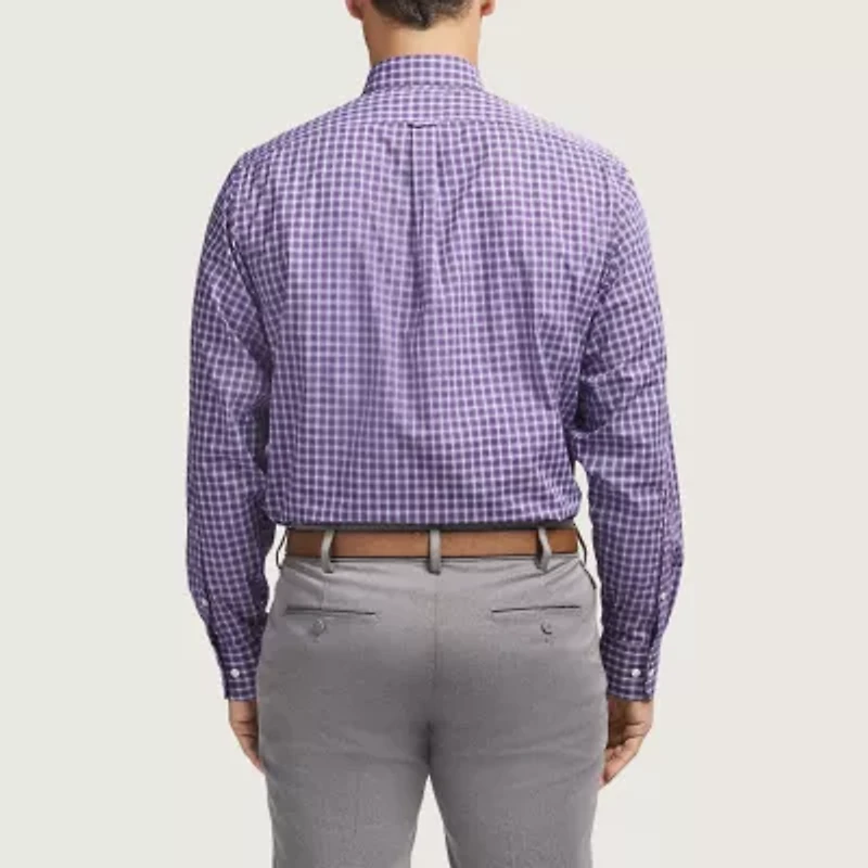 IZOD All Over Stretch Mens Easy Care Wrinkle Free Long Sleeve Dress Shirt