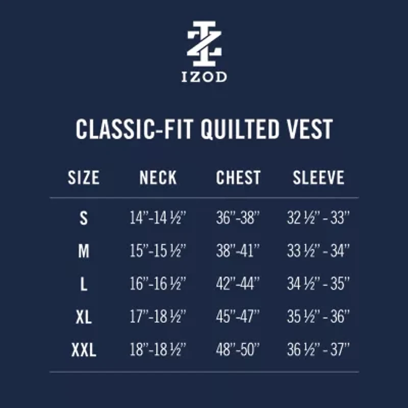 IZOD Hydrashield Mens Midweight Quilted Vest