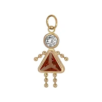 10K Gold January Birthstone Babies Girl Charm