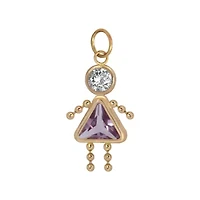 10K Gold February Birthstone Babie Girl Charm