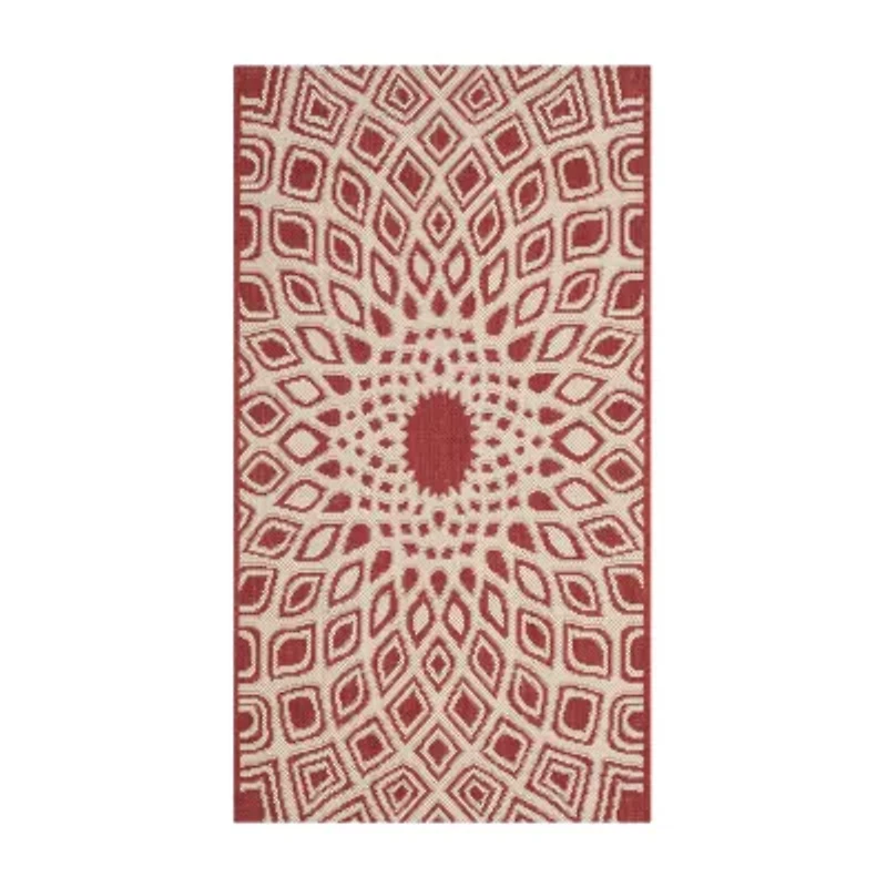 Safavieh Courtyard Collection Jacinth Geometric Indoor/Outdoor Runner Rug