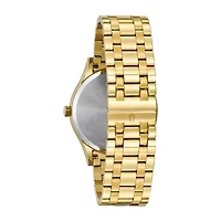 Bulova Classic Mens Gold Tone Stainless Steel Bracelet Watch 97d108
