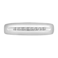 Mens 1/10 CT. T.W. Natural Diamond 10K White Gold Band