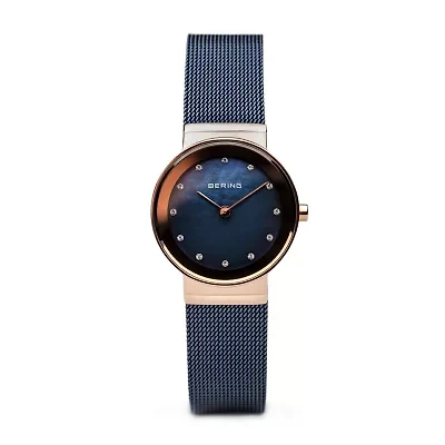 Bering Womens Blue Stainless Steel Bracelet Watch 10126-367