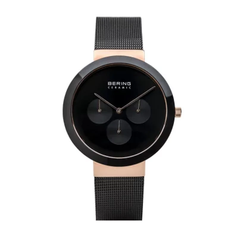 Bering Mens Black Stainless Steel Bracelet Watch 35040-166