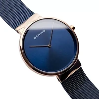 Bering Womens Blue Stainless Steel Bracelet Watch -367