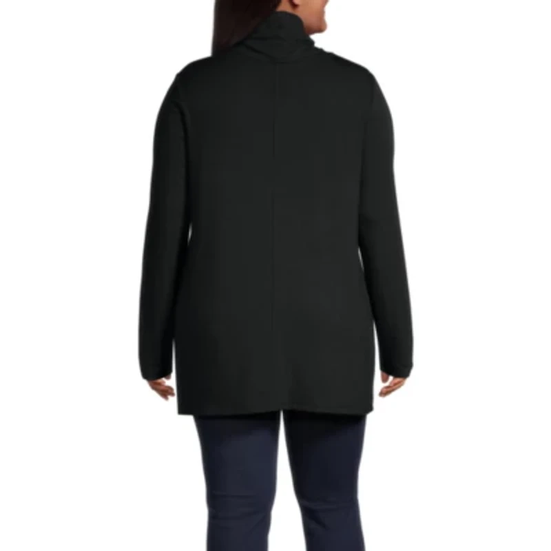 Liz Claiborne Womens Long Sleeve Open Front Plus Cardigan