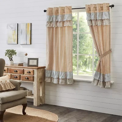 Vhc Brands Kaila Ticking Stripe Rod Pocket Light-Filtering Set of 2 Curtain Panel